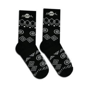 Ponožky čierne s ľudovým vzorom - Reklamnepredmety