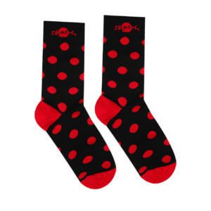 Ponožky čierne s červenými bodkami - Reklamnepredmety