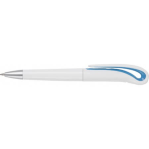 Biele guľôčkové pero s labutím krkom - Reklamnepredmety