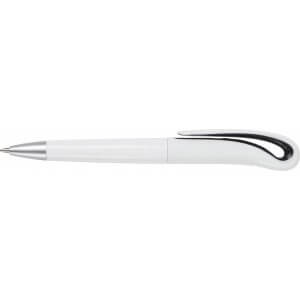 Biele guľôčkové pero s labutím krkom