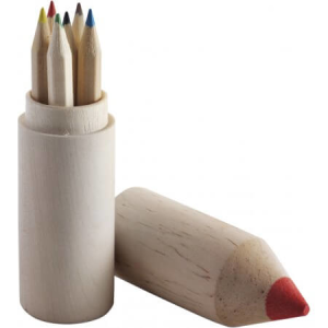 Držiak na ceruzky so 6 ceruzkami, hnedý - Reklamnepredmety