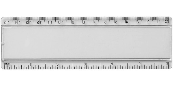 Plastové pravítko Ellison 15 cm s papierovou vložkou