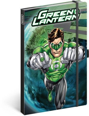 Notes Green Lantern, linajkovaný, 13 × 21 cm - Reklamnepredmety