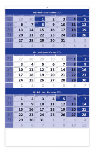 Trojmesačný kalendár, modrý - Reklamnepredmety