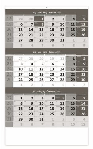 Trojmesačný kalendár, šedý - Reklamnepredmety