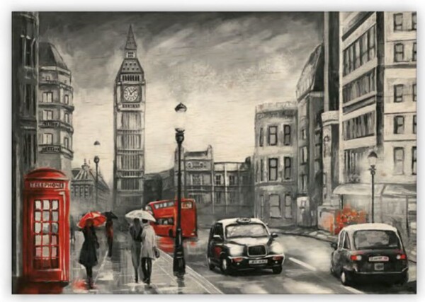 Drevený obraz London
