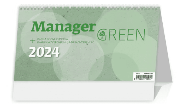 Stolový kalendár Manager Green