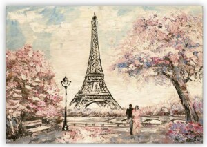 Drevený obraz Eiffel Tower