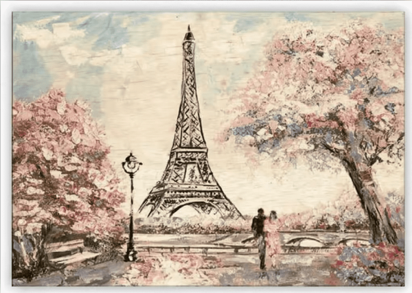 Drevený obraz Eiffel Tower