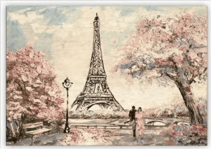 Drevený obraz Eiffel Tower - Reklamnepredmety