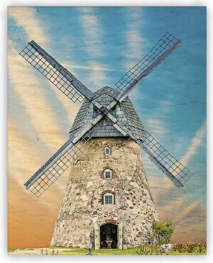 Drevený obraz Windmill - Reklamnepredmety
