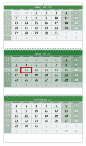 Štvormesačný kalendár GREEN na recyklovanom papieri - Reklamnepredmety