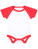 LW502 Essential Short Sleeved Baseball Bodysuit - LW502_White_Red - variant Ls 1000251225