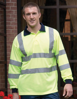 YK310 Hi-Vis Polo s dlhým rukávom - Reklamnepredmety