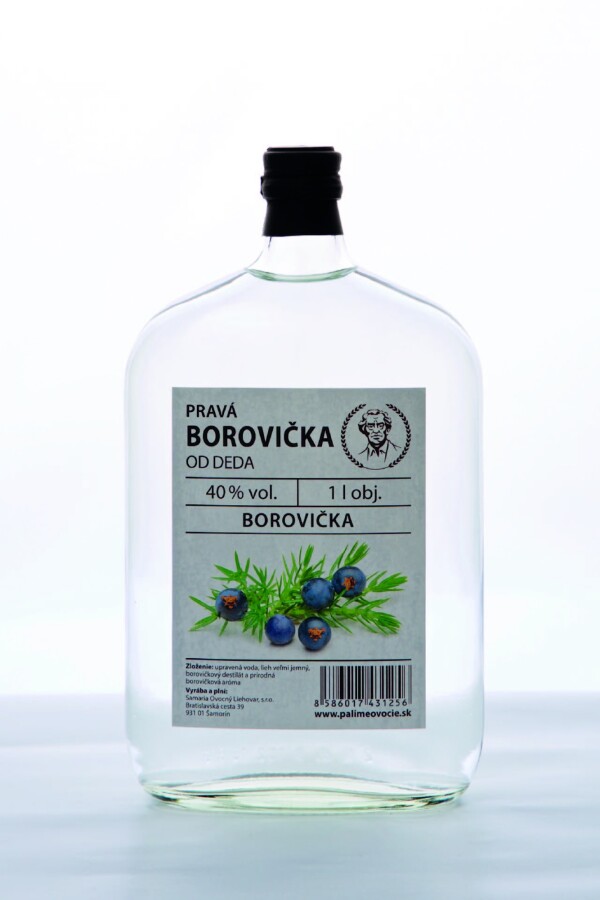 Domáca pálenka od deda - Borovička  40% 1 l - nový dizajn