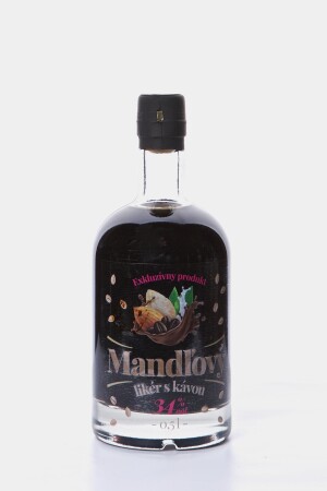 Mandľový likér s kávou 34%, 500 ml — transparentná