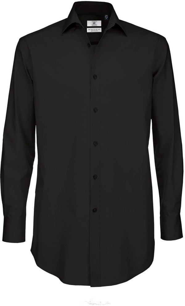B&C | Popelínová elastická košeľa s dlhým rukávom Black Tie LSL / pánska