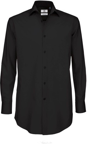 B&C | Popelínová elastická košeľa s dlhým rukávom Black Tie LSL / pánska - Reklamnepredmety