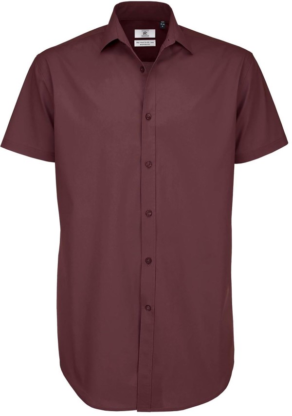 B&C | Popelínová elastická košeľa s krátkym rukávom Black Tie SSL / pánska