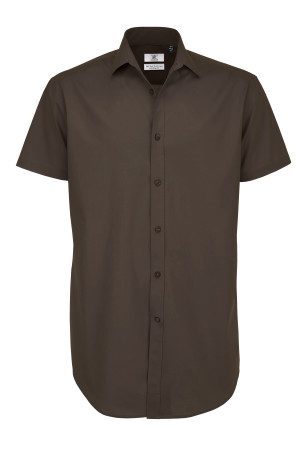 B&C | Popelínová elastická košeľa s krátkym rukávom Black Tie SSL / pánska - Reklamnepredmety