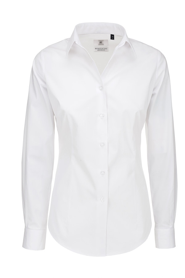 B&C | Popelínová elastická košeľa s dlhým rukávom Black Tie LSL / dámska