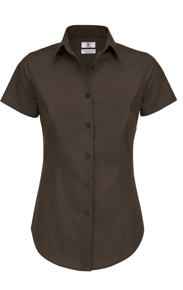 B&C | Popelínová elastická košeľa s krátkym rukávom Black Tie SSL / dámska