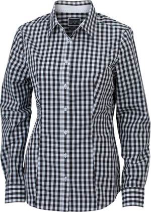 James & Nicholson | Dámska popelínová kockovaná košeľa s dlhým rukávom JN 616 - Reklamnepredmety