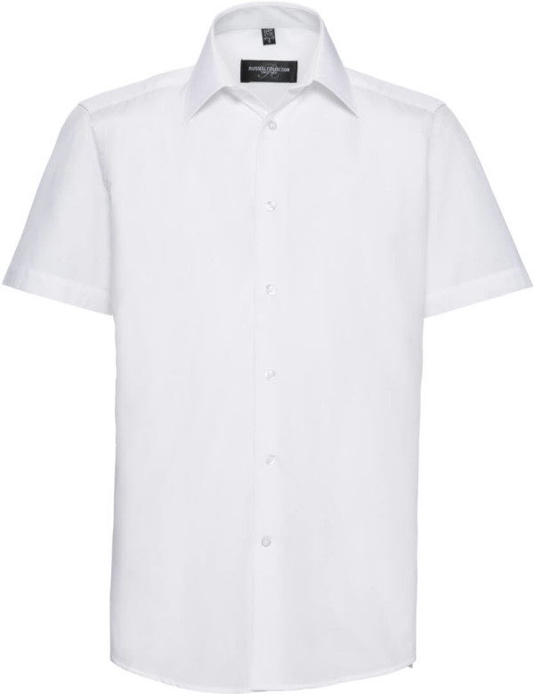 925M Pánska popelínová košeľa s krátkym rukávom
