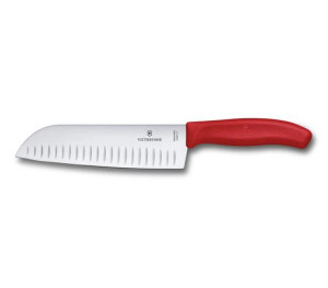 Victorinox SwissClassic Santoku nôž 17 cm - červený - Reklamnepredmety