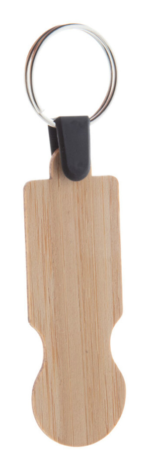 BooCart prívesok na kľúče so žetónom z bambusu - Reklamnepredmety