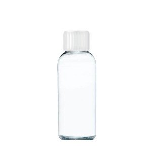 Transparentná fľaša s bielym uzáverom 50ml - Reklamnepredmety