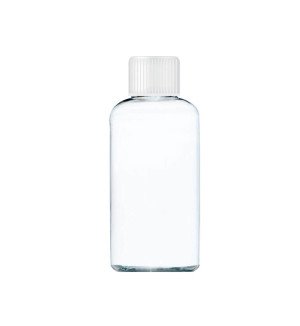 Transparentná fľaša s bielym uzáverom 80 ml - Reklamnepredmety