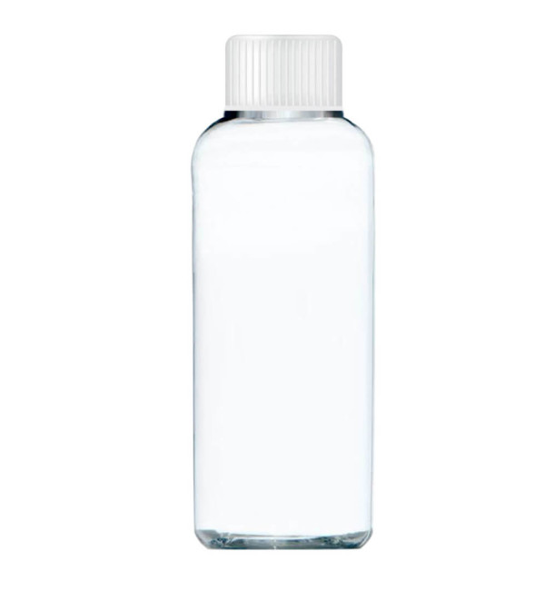 Transparentná fľaša s bielym uzáverom 90 ml