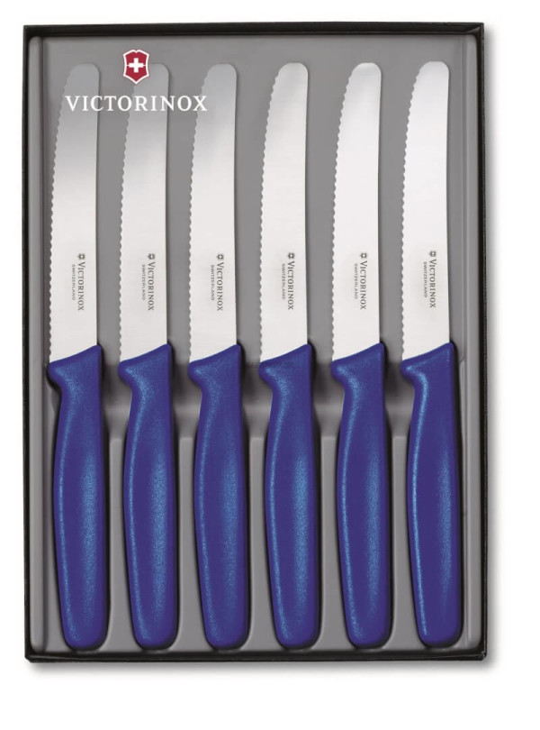Modrá 6-dielna sada príborových nožov Victorinox – darčekové balenie