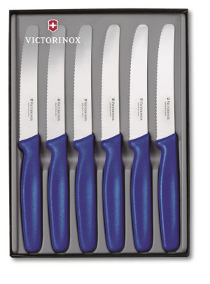 Modrá 6-dielna sada príborových nožov Victorinox – darčekové balenie - Reklamnepredmety