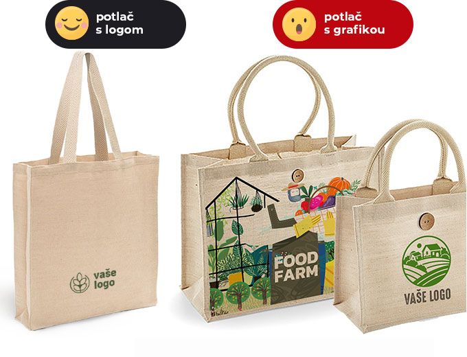 Ta&scaron;ky z juco s potlačou