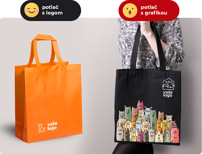 Ta&scaron;ky z netkanej text&iacute;lie s potlačou