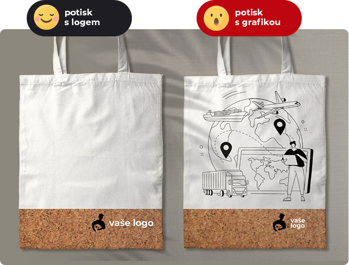 Ta&scaron;ky s korkem s potiskem