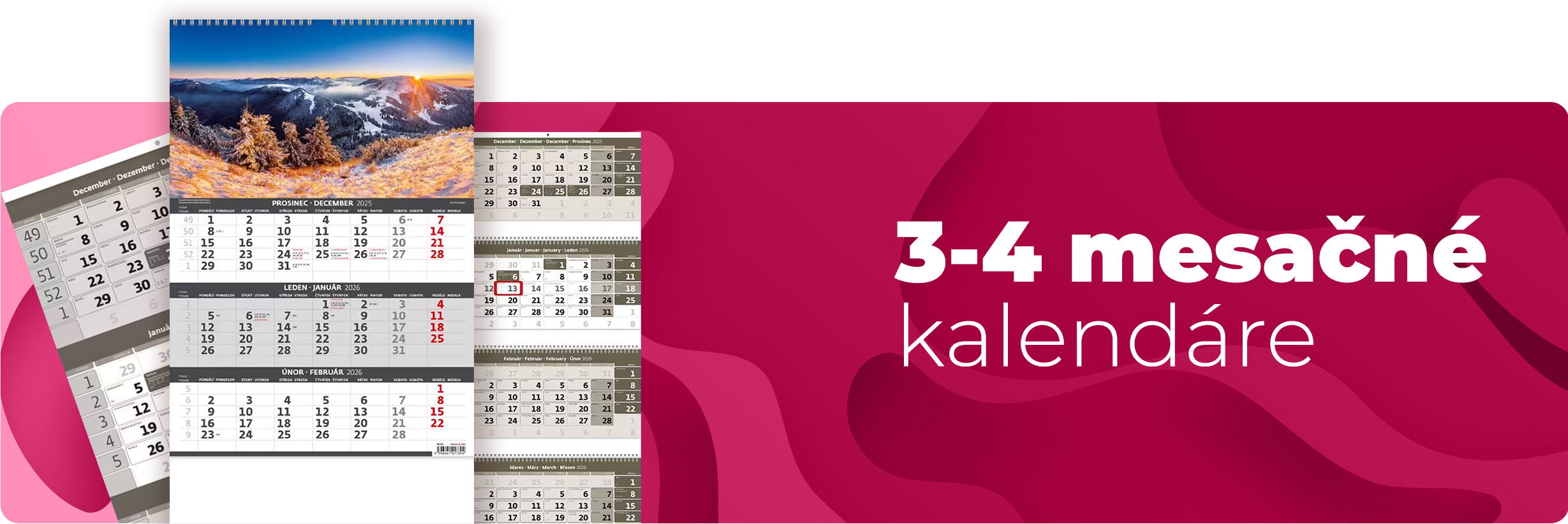 troj a &scaron;tvormesačn&eacute; kalend&eacute;re