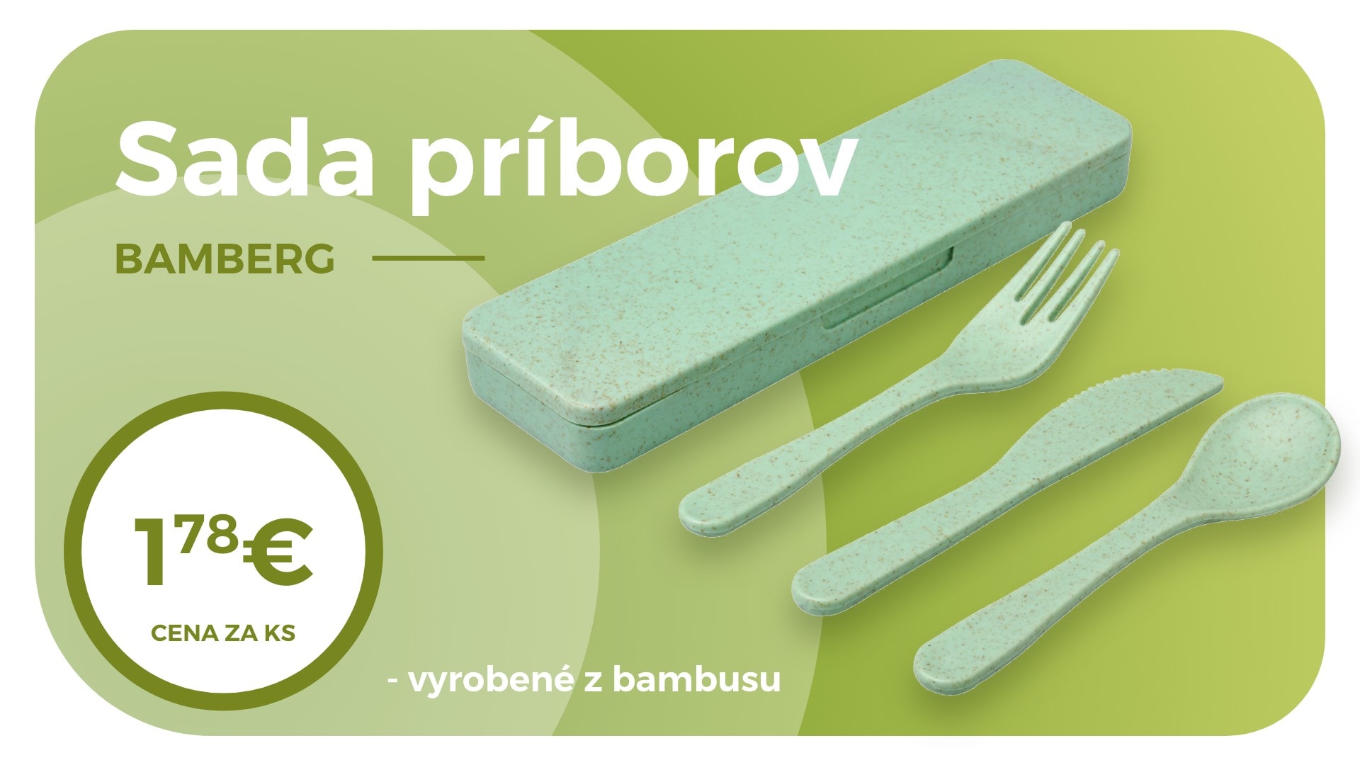 sada príborov z bambusu